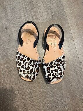 PONS Leopard Print Leather Slingback Sandals - Women's 7